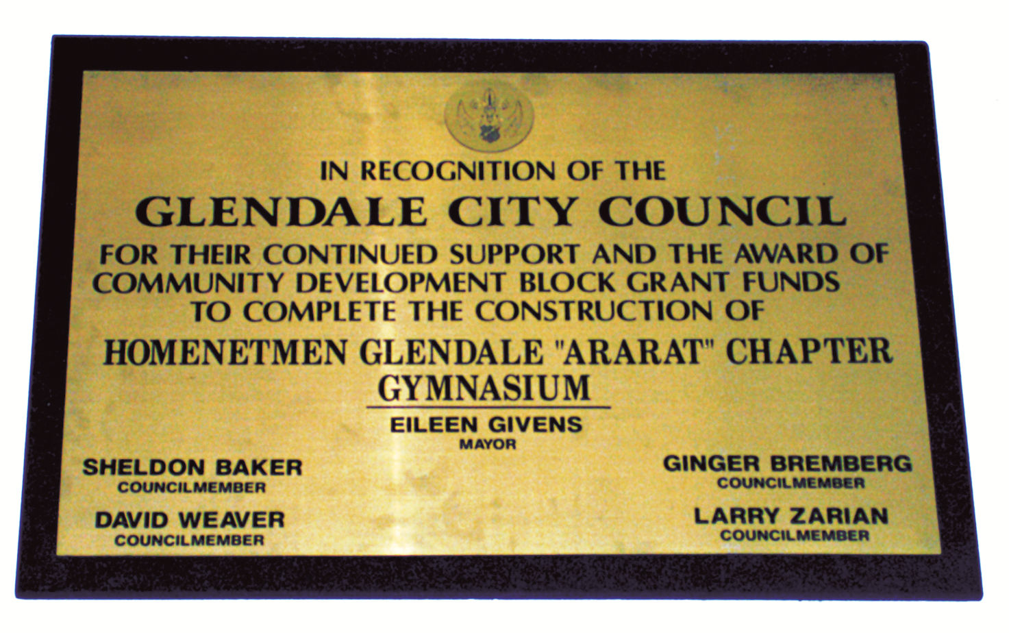 Recognition Glendale City Council 1998